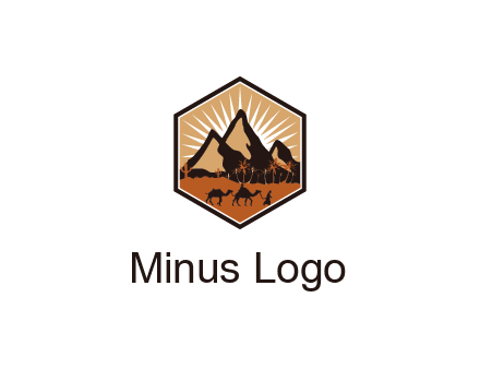 hexagon shaped desert logo