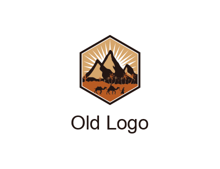 hexagon shaped desert logo