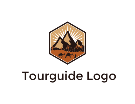 hexagon shaped desert logo