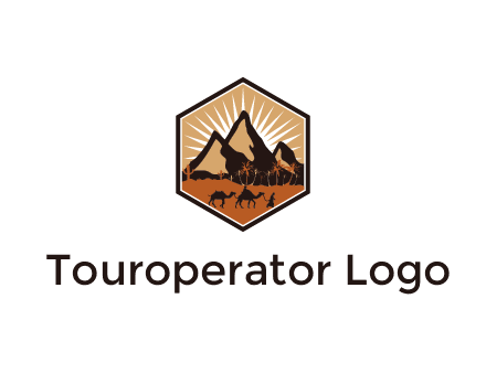 hexagon shaped desert logo