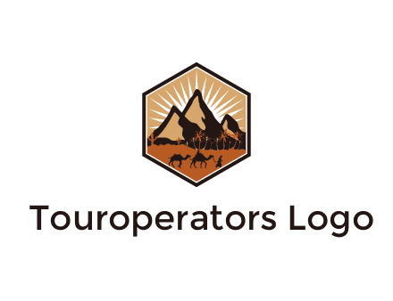 hexagon shaped desert logo