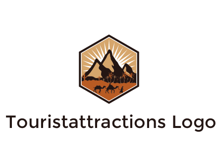 hexagon shaped desert logo
