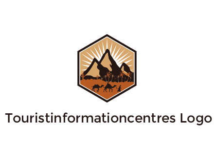 hexagon shaped desert logo