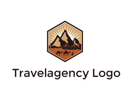 hexagon shaped desert logo