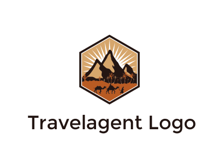 hexagon shaped desert logo