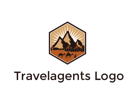 hexagon shaped desert logo