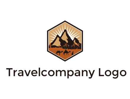 hexagon shaped desert logo