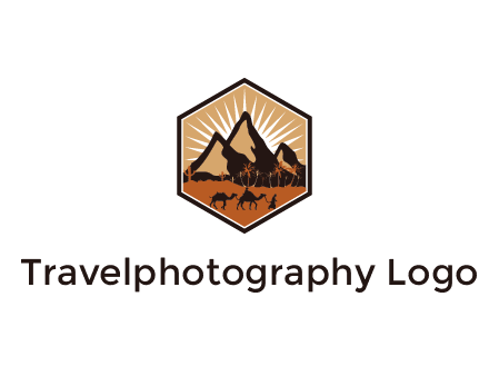 hexagon shaped desert logo