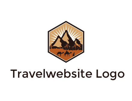 hexagon shaped desert logo