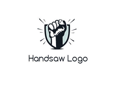 raised fist in shield logo