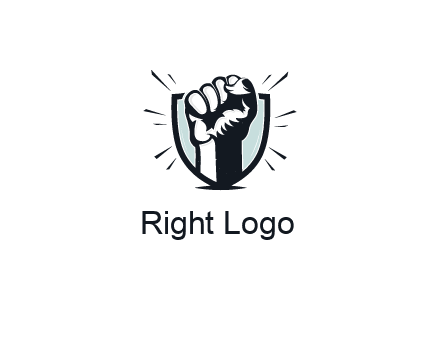 raised fist in shield logo