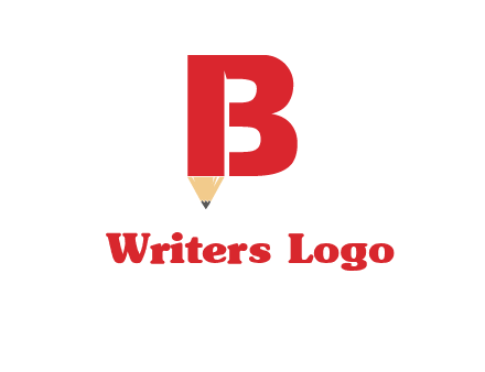 pencil incorporated with letter B logo