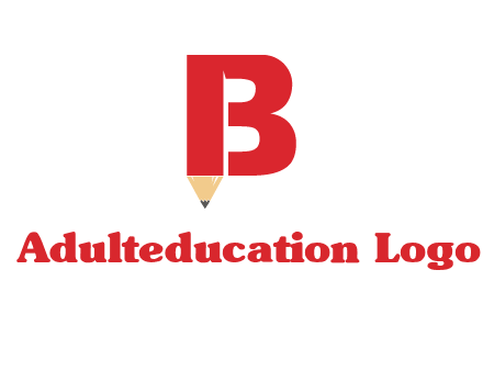 pencil incorporated with letter B logo