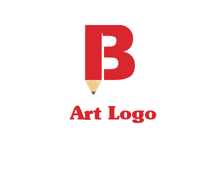 pencil incorporated with letter B logo