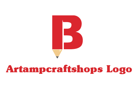 pencil incorporated with letter B logo