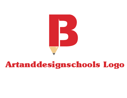 pencil incorporated with letter B logo