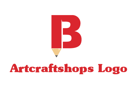 pencil incorporated with letter B logo