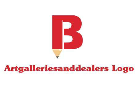 pencil incorporated with letter B logo