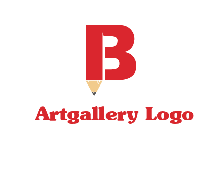 pencil incorporated with letter B logo