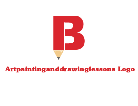 pencil incorporated with letter B logo