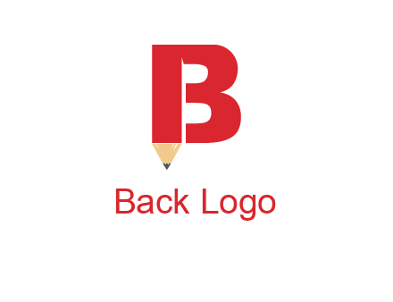 pencil incorporated with letter B logo