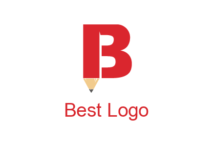 pencil incorporated with letter B logo