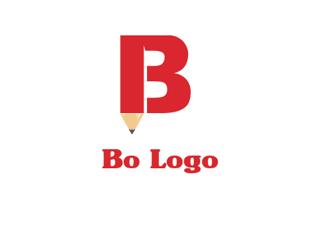 pencil incorporated with letter B logo