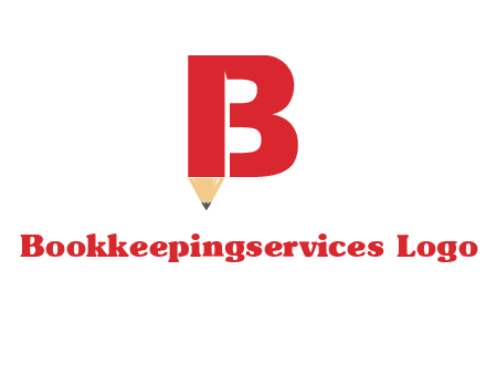 pencil incorporated with letter B logo