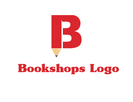 pencil incorporated with letter B logo