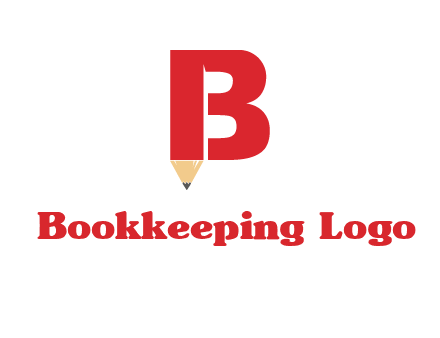 pencil incorporated with letter B logo