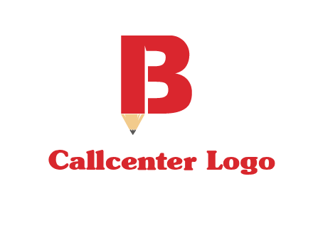 pencil incorporated with letter B logo