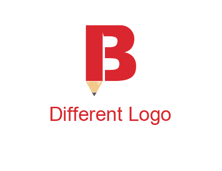 pencil incorporated with letter B logo