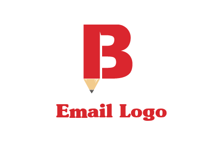 pencil incorporated with letter B logo
