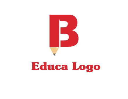 pencil incorporated with letter B logo
