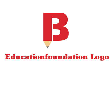 pencil incorporated with letter B logo