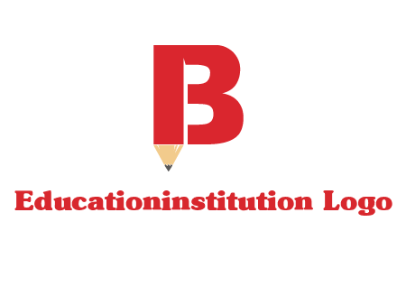 pencil incorporated with letter B logo