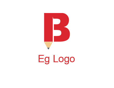 pencil incorporated with letter B logo