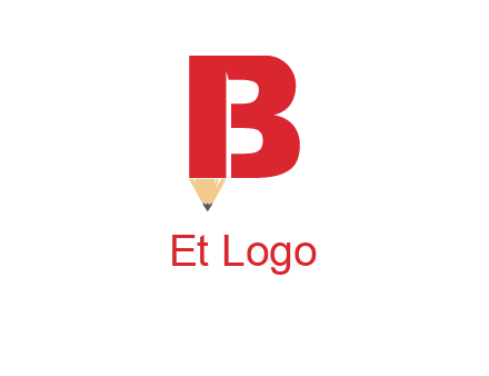 pencil incorporated with letter B logo