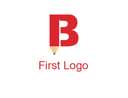 pencil incorporated with letter B logo