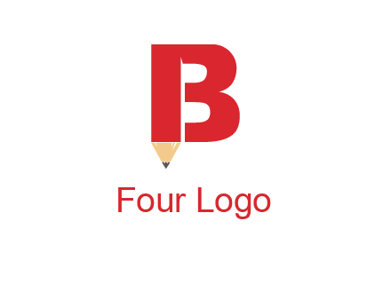pencil incorporated with letter B logo