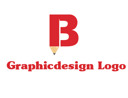 pencil incorporated with letter B logo