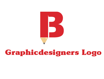 pencil incorporated with letter B logo