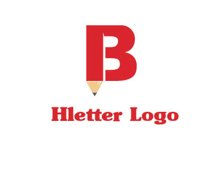 pencil incorporated with letter B logo