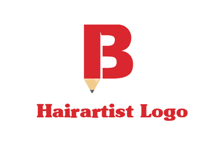 pencil incorporated with letter B logo