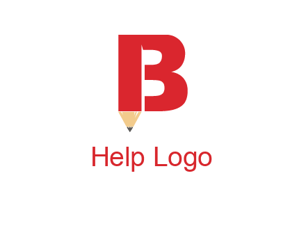 pencil incorporated with letter B logo