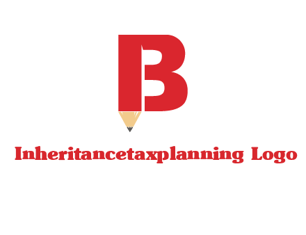 pencil incorporated with letter B logo