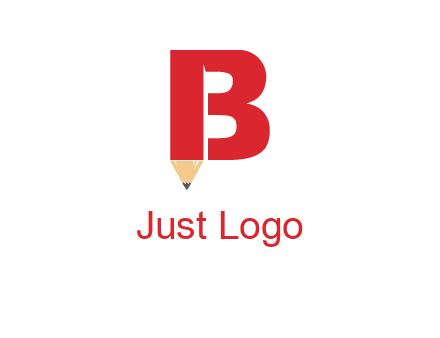 pencil incorporated with letter B logo