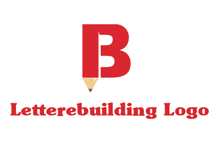 pencil incorporated with letter B logo