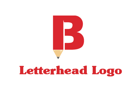 pencil incorporated with letter B logo