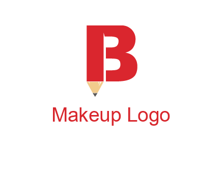 pencil incorporated with letter B logo